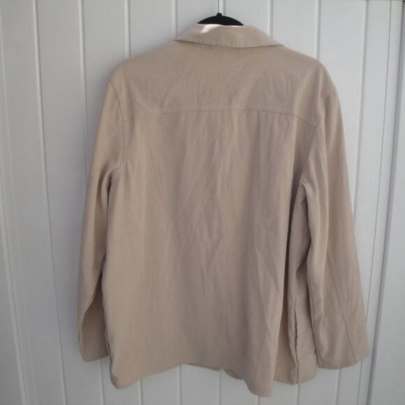 Susan Graver Style Jacket Large Khaki Embroidered Front Long Sleeves - Picture 3 of 3